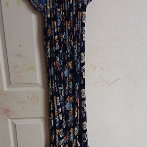 Floral Maxi Dress with Short Sleeves